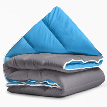 Sleeptime Dekbed en Overtrek in 1 - Antraciet/Blauw - Dromen & Wonen