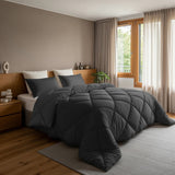 Sleeptime Dekbed en Overtrek in 1 - Diamond - Antraciet - Dromen & Wonen