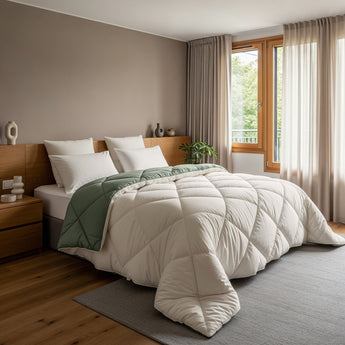 Sleeptime Dekbed en Overtrek in 1 - Diamond - Creme/Groen - Dromen & Wonen