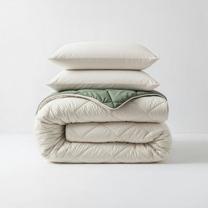 Sleeptime Dekbed en Overtrek in 1 - Diamond - Creme/Groen - Dromen & Wonen