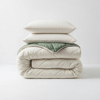 Sleeptime Dekbed en Overtrek in 1 - Diamond - Creme/Groen - Dromen & Wonen