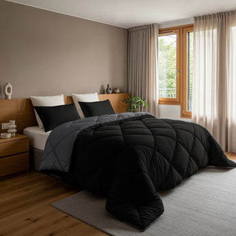 Sleeptime Dekbed en Overtrek in 1 - Diamond - Zwart/Antraciet - Dromen & Wonen