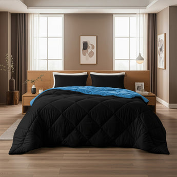 Sleeptime Dekbed en Overtrek in 1 - Diamond - Zwart/Blauw - Dromen & Wonen