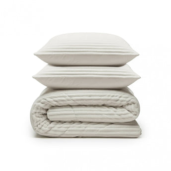 Sleeptime Dekbed en Overtrek in 1 - Flanel Rib - Beige - Dromen & Wonen