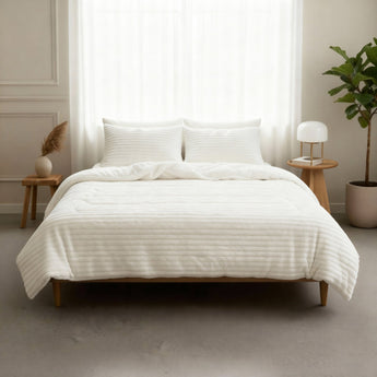 Sleeptime Dekbed en Overtrek in 1 - Flanel Rib - Beige - Dromen & Wonen