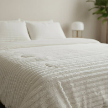 Sleeptime Dekbed en Overtrek in 1 - Flanel Rib - Beige - Dromen & Wonen