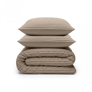 Sleeptime Dekbed en Overtrek in 1 - Flanel Rib - Taupe - Dromen & Wonen