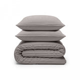 Sleeptime Dekbed en Overtrek in 1 - Flanel Rib - Taupe/Grijs - Dromen & Wonen