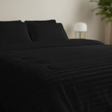 Sleeptime Dekbed en Overtrek in 1 - Flanel Rib - Zwart - Dromen & Wonen