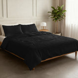 Sleeptime Dekbed en Overtrek in 1 - Flanel Rib - Zwart - Dromen & Wonen