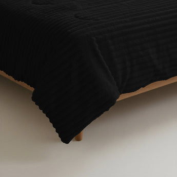 Sleeptime Dekbed en Overtrek in 1 - Flanel Rib - Zwart - Dromen & Wonen