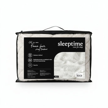 Sleeptime Dekbed en Overtrek in 1 - Fluffy Teddy - Beige - Dromen & Wonen
