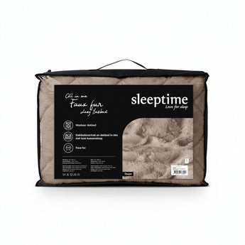 Sleeptime Dekbed en Overtrek in 1 - Fluffy Teddy - Taupe - Dromen & Wonen