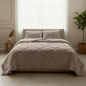 Sleeptime Dekbed en Overtrek in 1 - Fluffy Teddy - Taupe - Dromen & Wonen