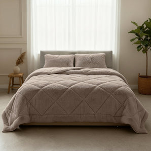 Sleeptime Dekbed en Overtrek in 1 - Fluffy Teddy - Taupe - Dromen & Wonen