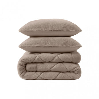 Sleeptime Dekbed en Overtrek in 1 - Fluffy Teddy - Taupe - Dromen & Wonen