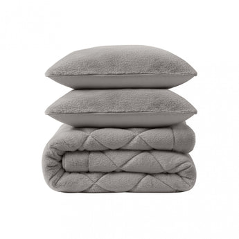 Sleeptime Dekbed en Overtrek in 1 - Fluffy Teddy - Taupe/Grijs - Dromen & Wonen