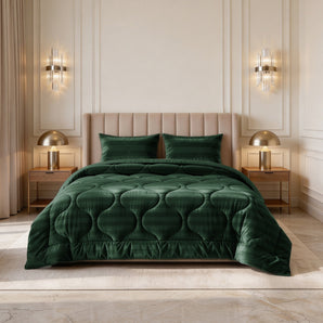Sleeptime Dekbed en Overtrek in 1 - Hotel Velvet - Donker Groen - Dromen & Wonen