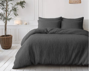 Sleeptime Dekbed en Overtrek in 1 - Mousseline - Antraciet - Dromen & Wonen