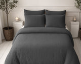 Sleeptime Dekbed en Overtrek in 1 - Mousseline - Antraciet - Dromen & Wonen