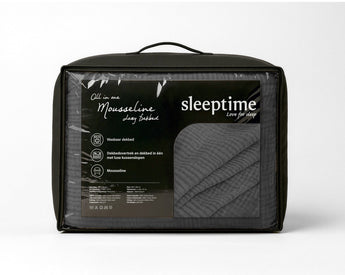 Sleeptime Dekbed en Overtrek in 1 - Mousseline - Antraciet - Dromen & Wonen