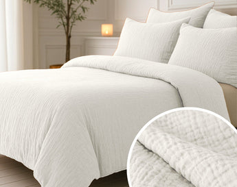 Sleeptime Dekbed en Overtrek in 1 - Mousseline - Beige - Dromen & Wonen