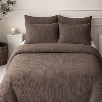 Sleeptime Dekbed en Overtrek in 1 - Mousseline - Donker Taupe - Dromen & Wonen