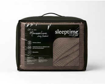 Sleeptime Dekbed en Overtrek in 1 - Mousseline - Donker Taupe - Dromen & Wonen