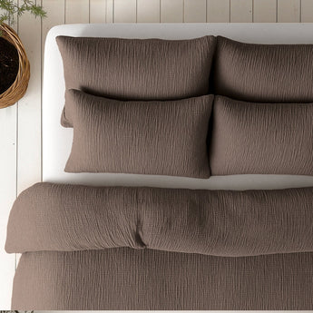 Sleeptime Dekbed en Overtrek in 1 - Mousseline - Donker Taupe - Dromen & Wonen