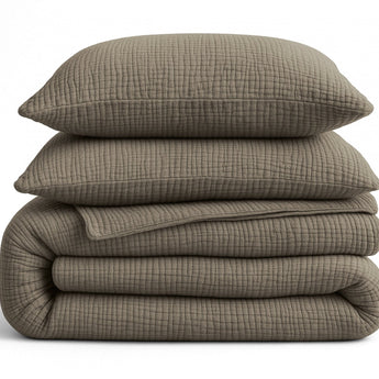 Sleeptime Dekbed en Overtrek in 1 - Mousseline - Taupe - Dromen & Wonen