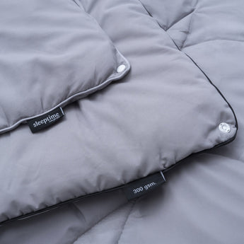 Sleeptime Dekbed en Overtrek in 1 - Partnerdekbed - Ritsbaar - 4 Seizoen - Grijs - Dromen & Wonen