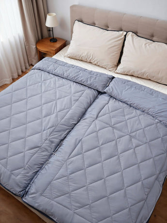 Sleeptime Dekbed en Overtrek in 1 - Partnerdekbed - Ritsbaar - 4 Seizoen - Grijs - Dromen & Wonen