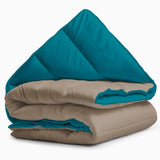 Sleeptime Dekbed en Overtrek in 1 - Taupe/Blauw - Dromen & Wonen