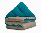 Sleeptime Dekbed en Overtrek in 1 - Taupe/Blauw - Dromen & Wonen