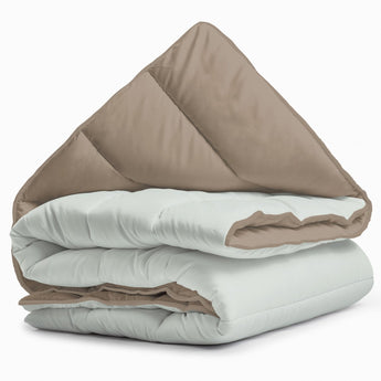 Sleeptime Dekbed en Overtrek in 1 - Taupe/Gebroken Wit - Dromen & Wonen