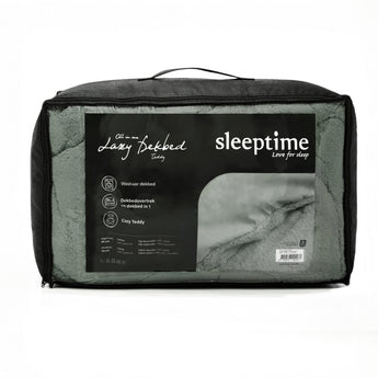 Sleeptime Dekbed en Overtrek in 1 - Teddy - Groen - Dromen & Wonen