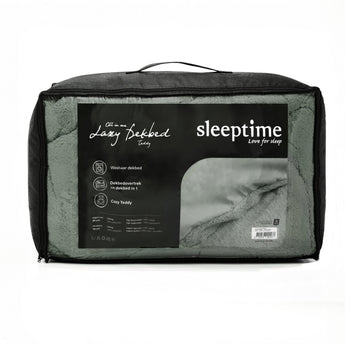 Sleeptime Dekbed en Overtrek in 1 - Teddy - Groen - Dromen & Wonen