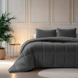 Sleeptime Dekbed en Overtrek in 1 - Velvet - Antraciet - Dromen & Wonen