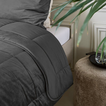 Sleeptime Dekbed en Overtrek in 1 - Velvet - Antraciet - Dromen & Wonen