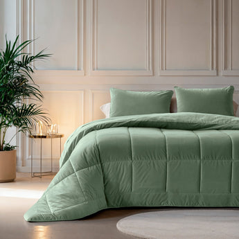 Sleeptime Dekbed en Overtrek in 1 - Velvet - Groen - Dromen & Wonen