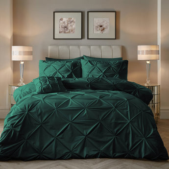 Sleeptime Dekbed en Overtrek in 1 – Velvet Pintuck – Groen - Dromen & Wonen