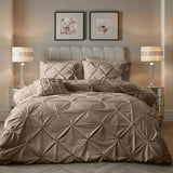 Sleeptime Dekbed en Overtrek in 1 – Velvet Pintuck – Taupe - Dromen & Wonen