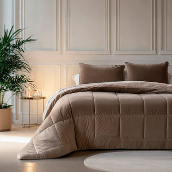 Sleeptime Dekbed en Overtrek in 1 - Velvet - Taupe - Dromen & Wonen