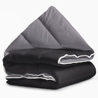 Sleeptime Dekbed en Overtrek in 1 - Zwart/Antraciet - Dromen & Wonen