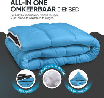 Sleeptime Dekbed en Overtrek in 1 - Zwart/Blauw - Dromen & Wonen