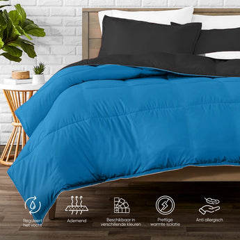 Sleeptime Dekbed en Overtrek in 1 - Zwart/Blauw - Dromen & Wonen