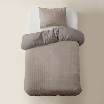 Sleeptime Flanel Art Taupe Dekbedovertrek - Dromen & Wonen