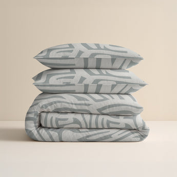 Sleeptime Flanel Danis Groen/Grijs Dekbedovertrek - Dromen & Wonen