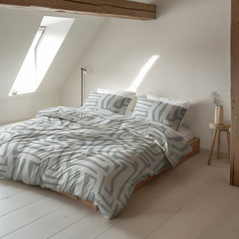 Sleeptime Flanel Danis Groen/Grijs Dekbedovertrek - Dromen & Wonen