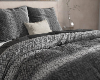 Sleeptime Flanel Gradient Knits Antraciet Dekbedovertrek - Dromen & Wonen